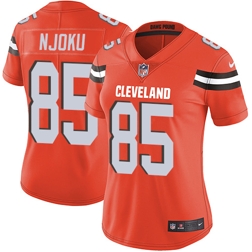Nike Browns #85 David Njoku Orange Alternate Women's Stitched NFL Vapor Untouchable Limited Jersey